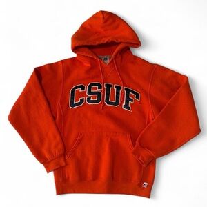 Men’s Vintage Russell Athletic Sweatshirt Collegiate Orange CSUF Hoodie Size S